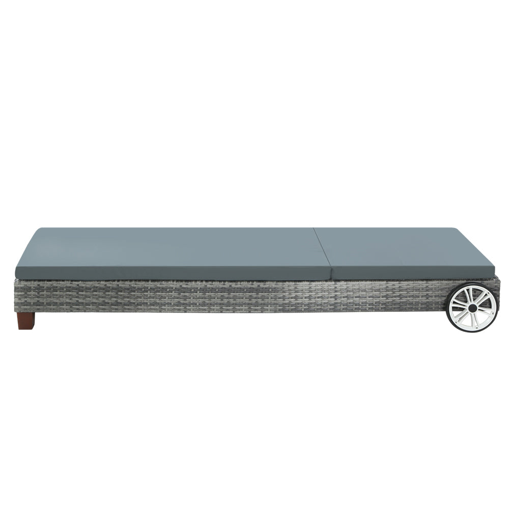 Toorak Deluxe Sun Lounge with Wheel - Grey